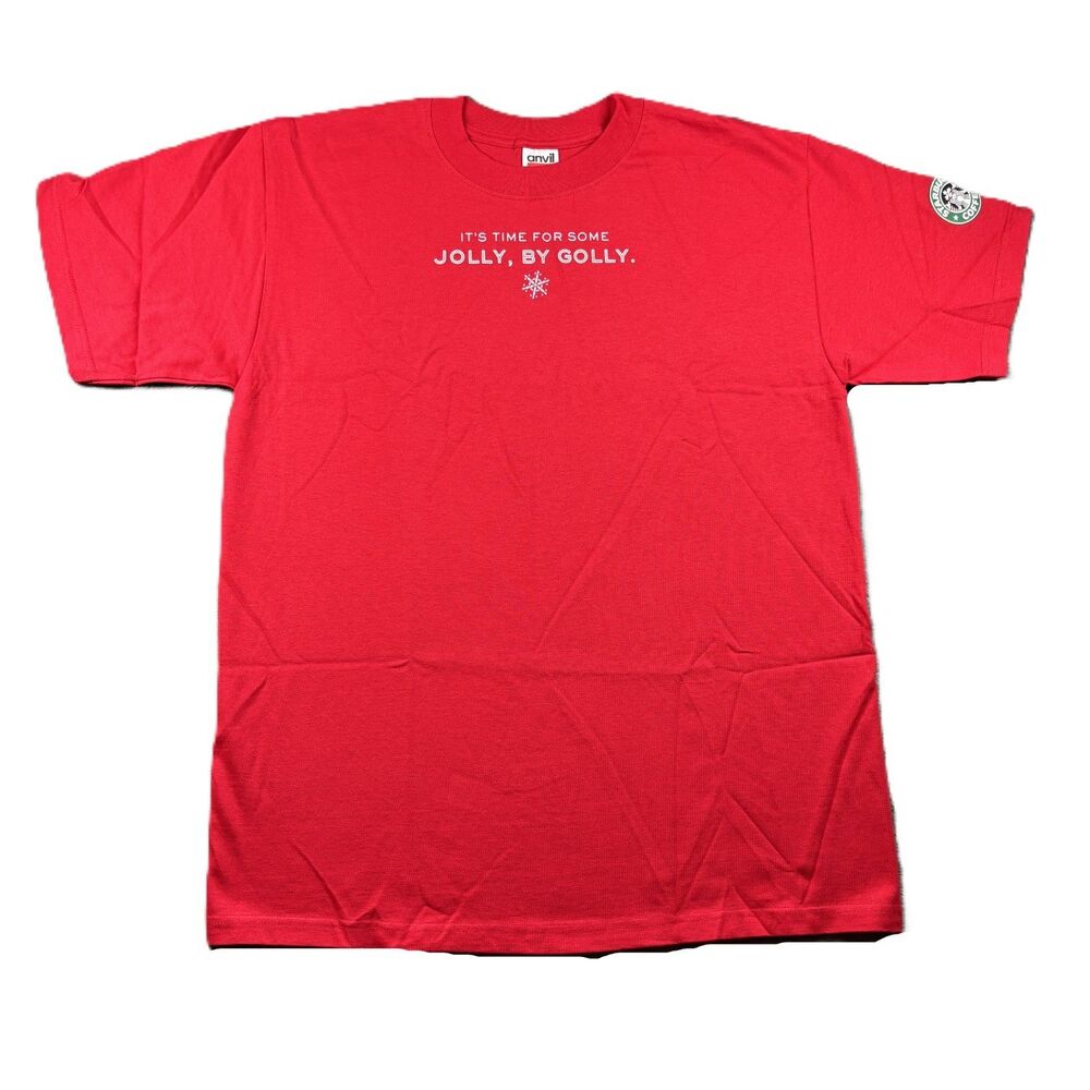 Starbucks Vintage Holiday Employee Barista Coffee T-Shirt Red Unisex Med Q226